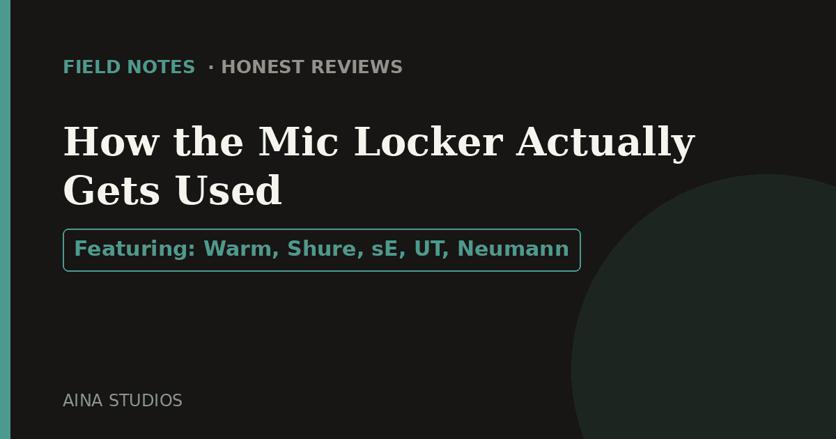 How the Mic Locker Actually Gets Used - Field Notes article card, Aina Studios